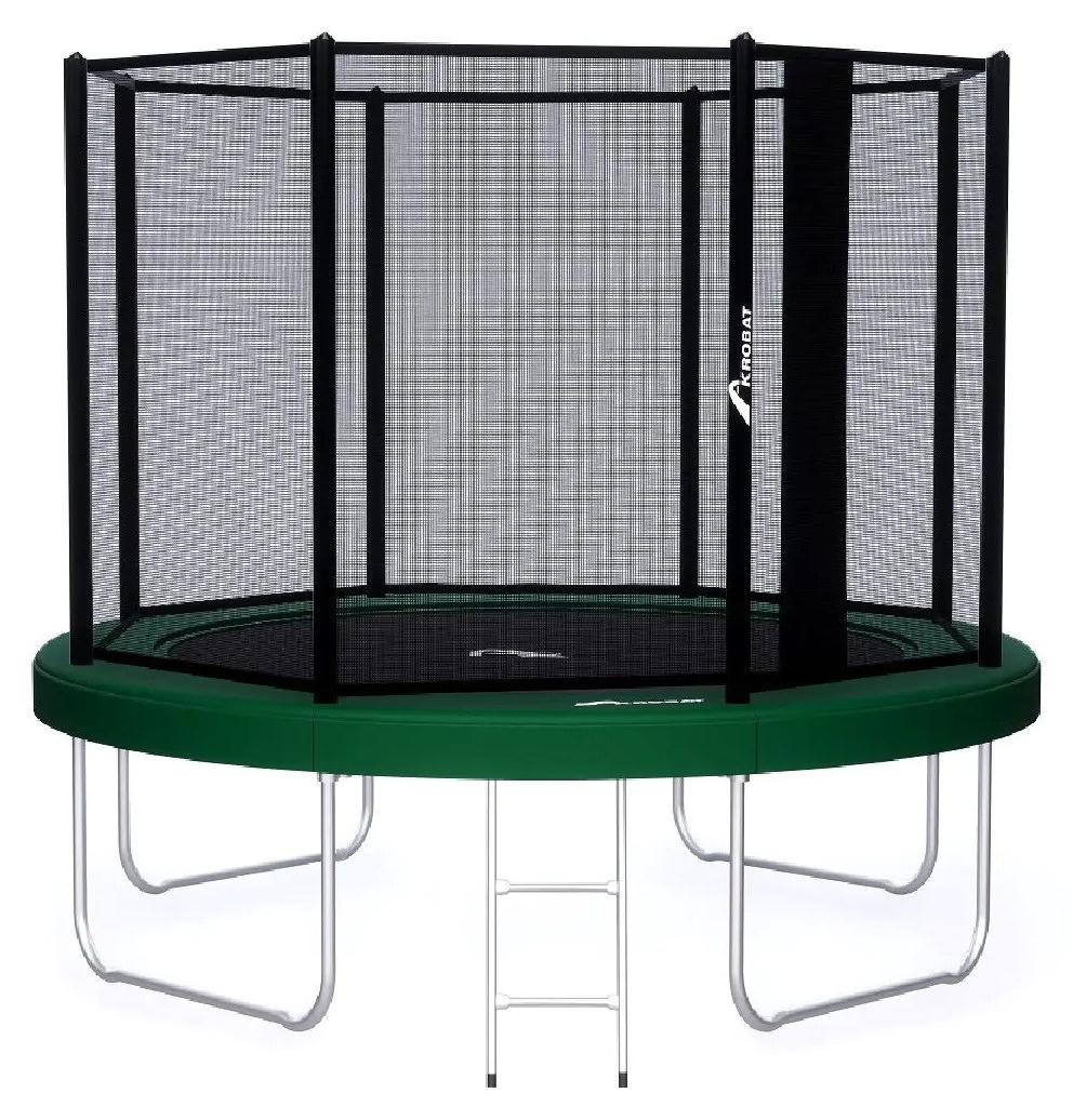 Akrobat Orbit Trampolin, 365 cm, mit Sicherheitsnetz und Leiter, grün