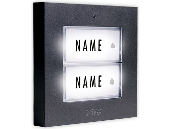 M-E MODERN-ELECTRONICS Bouton-poussoir de sonnette KTB 2 familles anthracite éclairé (KTB-2 A)