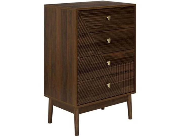 HOME DECO FACTORY Commode Élégante en Bois Rangement Optimisé Marron Bois\, commode\, tiroirs spacieux\, rangement optimisé\, chambre ou salon\, polyvalente\, marron