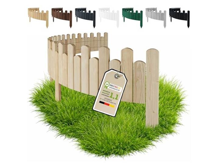 Floranica Borderrand hout gazonrand 200 x 15 cm golvend Onbehandeld