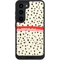 Nivocase Handyhülle für Samsung Galaxy S23 Hülle NIVOpure Case Schwarz Kunst Punkte Streifen (Samsung Galaxy S23), Smartphone Hülle, Schwarz