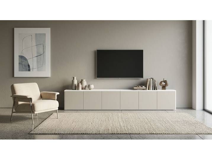 Schlichtes Lowboard von Pickawood MDF Beschichtet MDF Weiß matt