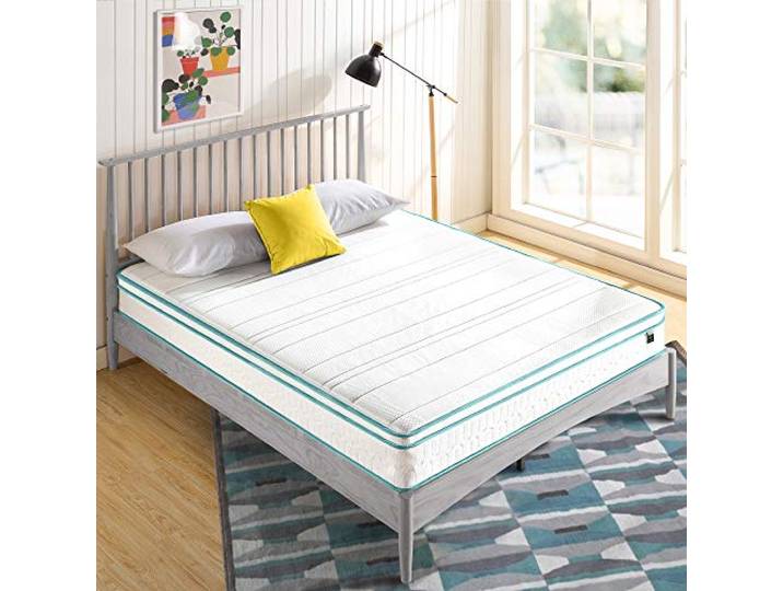 Zinus Hybrid-Federkernmatratze mit Memory-Schaum Euro Top Taschenfederkernmatratze Grüner Tee Schaum 180 x 200 cm Höhe 20 cm Rollmatratze Oeko-TEX Zertifiziert