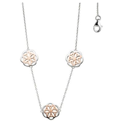 Collier JOBO, silber (silber 925), Halsketten, Damen, Silber 925 (Sterlingsilber), L: 42, Collier, 925 Silber bicolor vergoldet