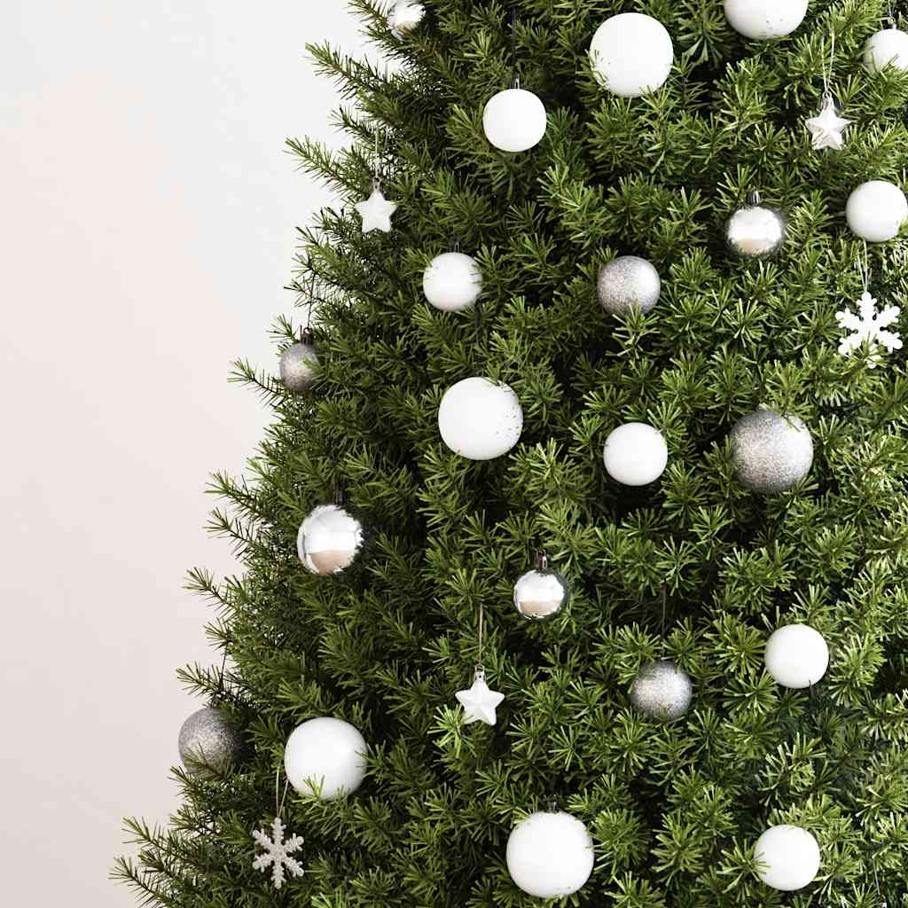 vidaXL Ensemble de boules de Noël 111 pièces blanc et gris polystyrène