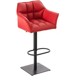 Proregal CHEFGASTRO Barhocker PHILADELPHIA Schwarz HxBxT 88x64x45cm Kunstleder Rot Barstuhl