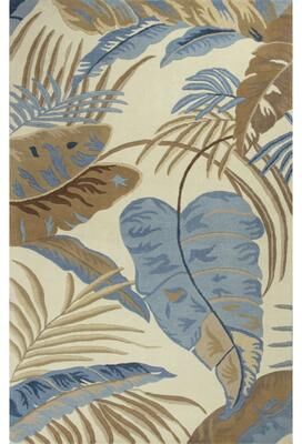 Domani Camila Ivory/Blue Tropics Hand-tufted Wool Area Rug