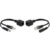 Passives PoE Adapter Set RJ-45 > DC 5,5 x 2,1mm schwarz, 21cm