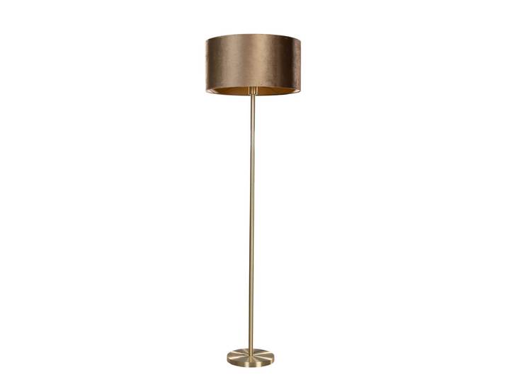 Lampadaire en laiton avec abat-jour en velours bronze 50 cm -