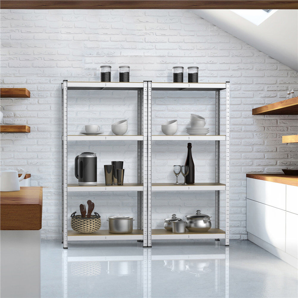 Yaheetech 160 cm W Steel Adjustable Height Shelving Unit Silver 160cm W X 40cm D