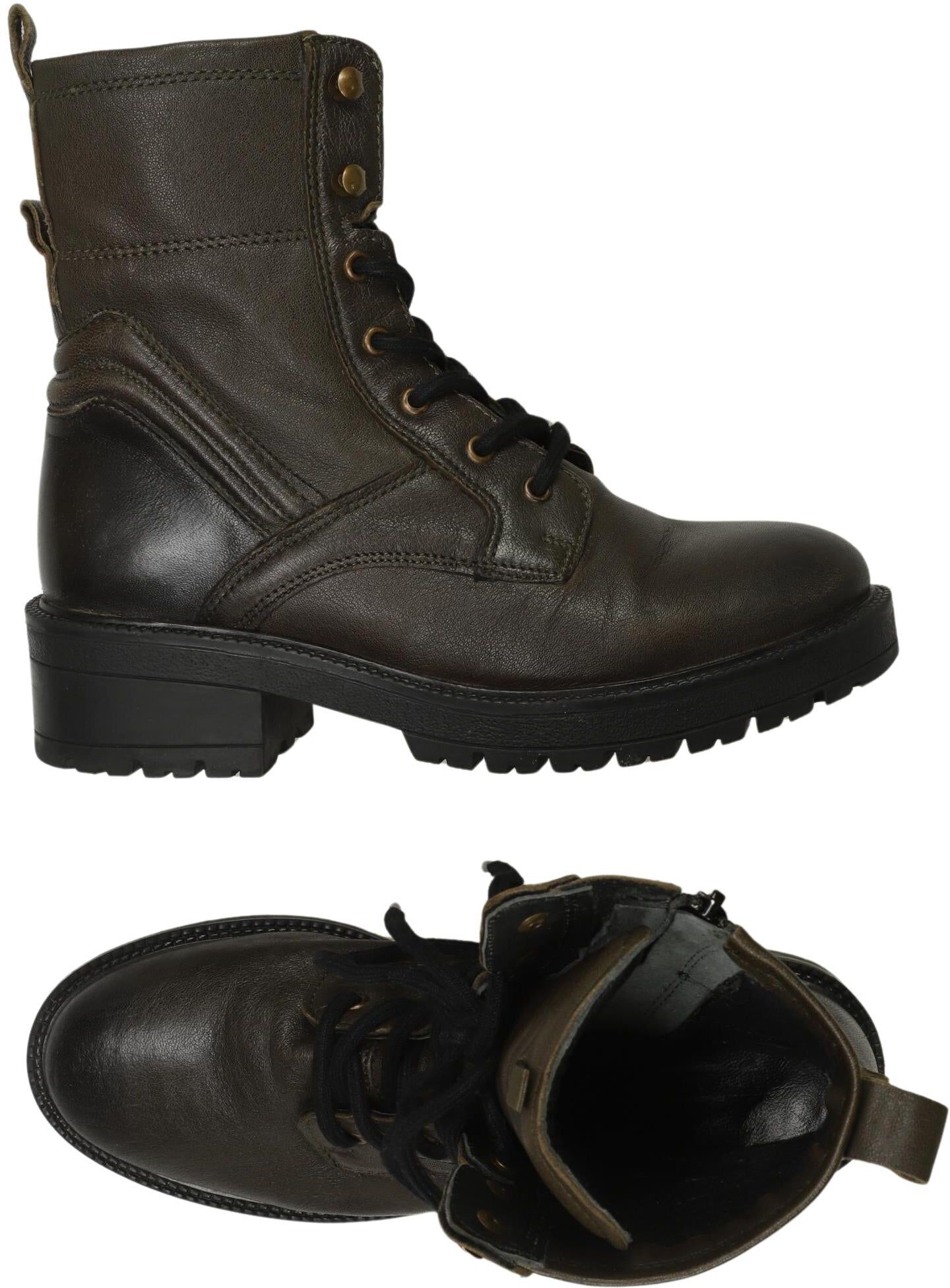 5th Avenue Damen Stiefelette, Grün, Gr. EU 37, Leder - Second Hand