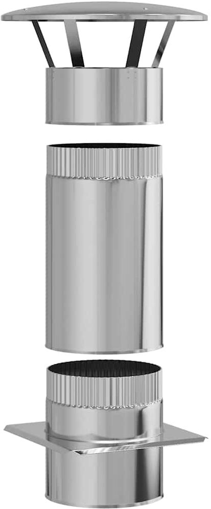 vidaXL Extension de Conduit Argenté 35 x 35 x 65 cm Acier inoxydable