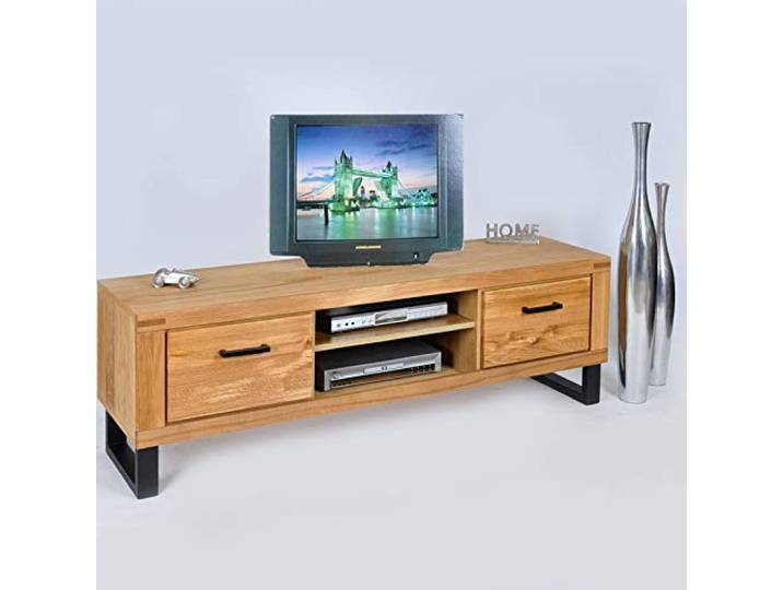 DK-Wohnen Lowboard TV Kommode Wildeiche Teilmassiv geölt B170xH52xT50 ELFO Tina 2348