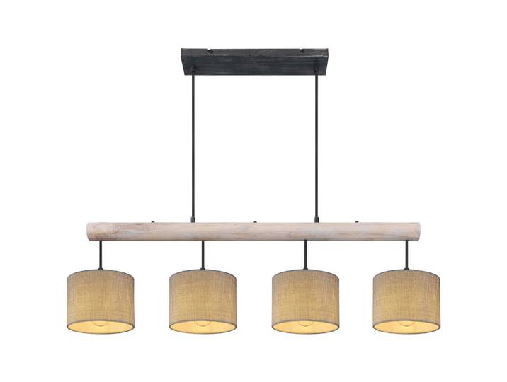 Globo Hängeleuchte Roger, Grau, Schwarz, Holz, Metall, 18x120x102 cm, Lampen & Leuchten, Innenbeleuchtung, Hängeleuchten, Pendelleuchten