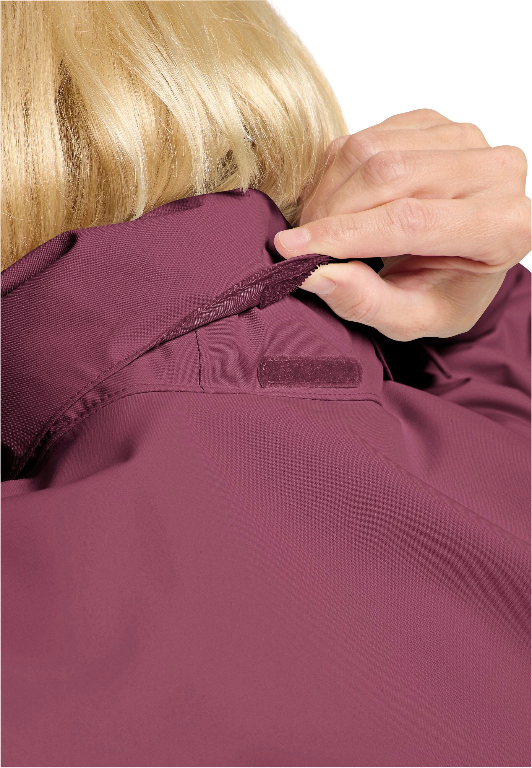 Outdoorjacke JACK WOLFSKIN "TRAILTIME 2L JKT W", Damen, Gr. XS, lila (raisin), Web, Obermaterial: 100% Polyester, normal, Jacken Outdoorjacke, wasserdicht, winddicht, atmungsaktiv raisin XS