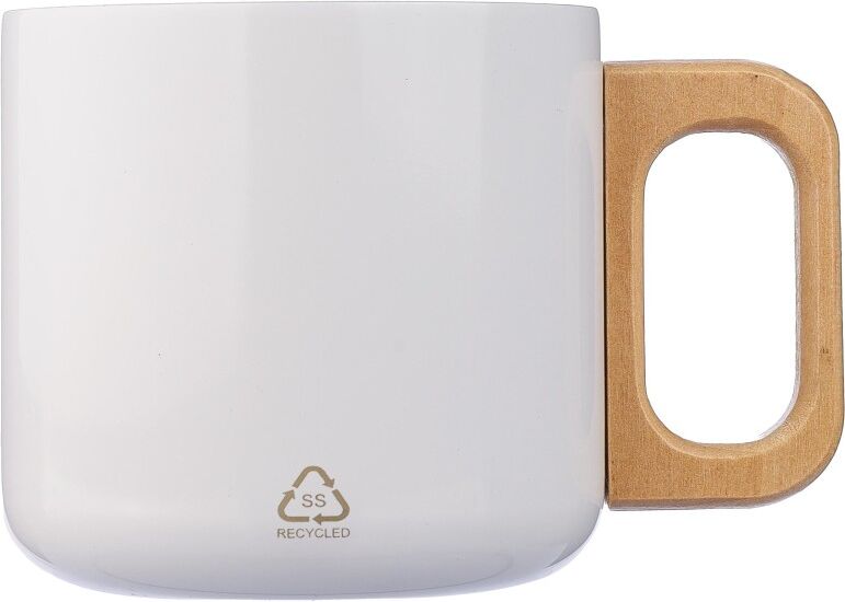 Mug isotherme personnalisé en acier inoxydable recyclé - Dwight blanc