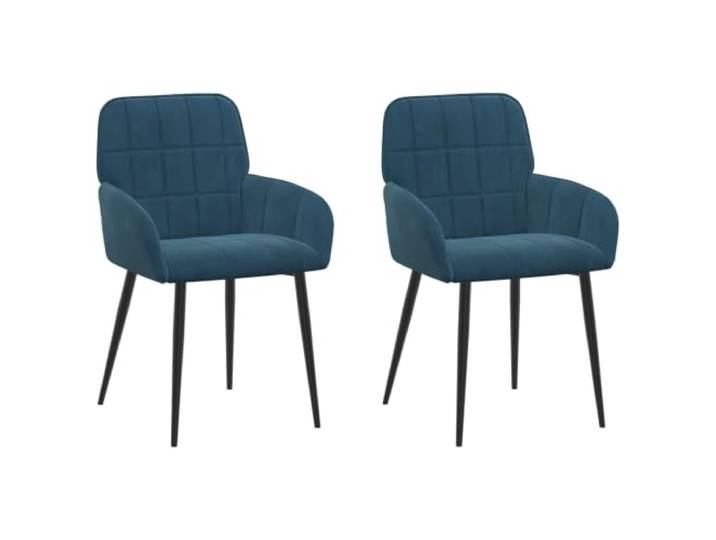 Jkghdrt Esszimmerstühle 2 STK Samt Blau 56,5 x 50 x 85 cm Metallrahmen,weiches Sitzerlebnis,leicht geneigte Rückenlehne,Armlehne,feuchtes Tuch zur Pflege