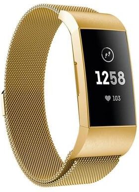 Inspired Deals Fitbit Charge 4 Band Magnetic Milanese Stainless Steel Replacement Watch Strap For Charge 3 gold