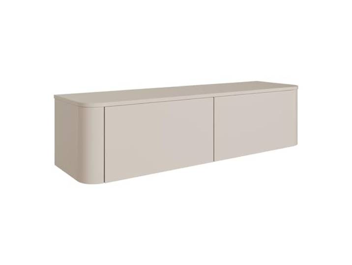 Selsey TV-Schrank 140 cm Hängendes TV-Board Mit Mattem Finish, Kaschmirfarbener Wohnwand Für Wohnzimmer, Mit MDF-Leisten, Stauraum Mit Klappen, Inkl. Sockel & Wandhalterungen, Made in Europe