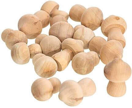 Holz-Pilze, 3–4,5 cm, natur, 16 Stück