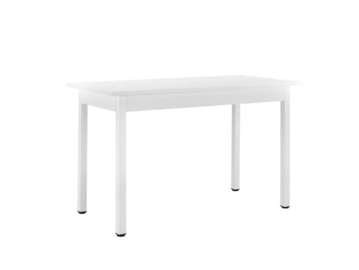 Helloshop26 Küchentisch, MDF, Stahl, 120 cm x 60 cm x 75 cm, Weiß 03_0004293