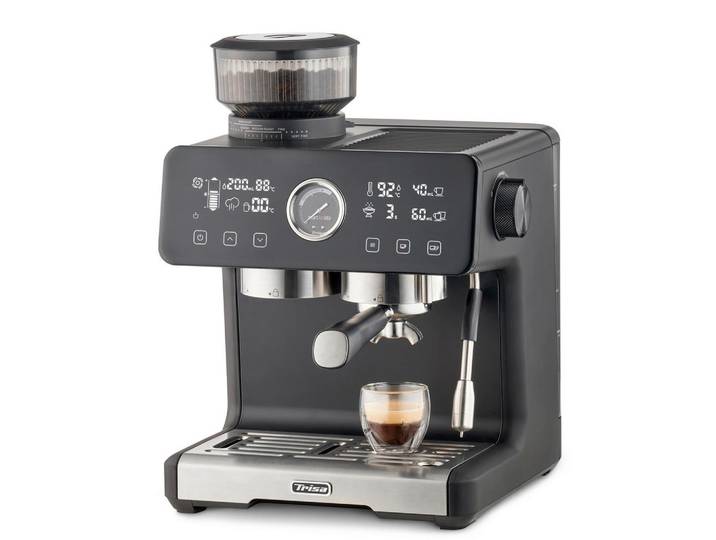 Trisa Electronics Espressomaschine, Schwarz, Kunststoff, 36.9x41.4x38.3 cm, Kochgeschirr, Küchengeräte, Kaffeemaschinen & Milchschäumer