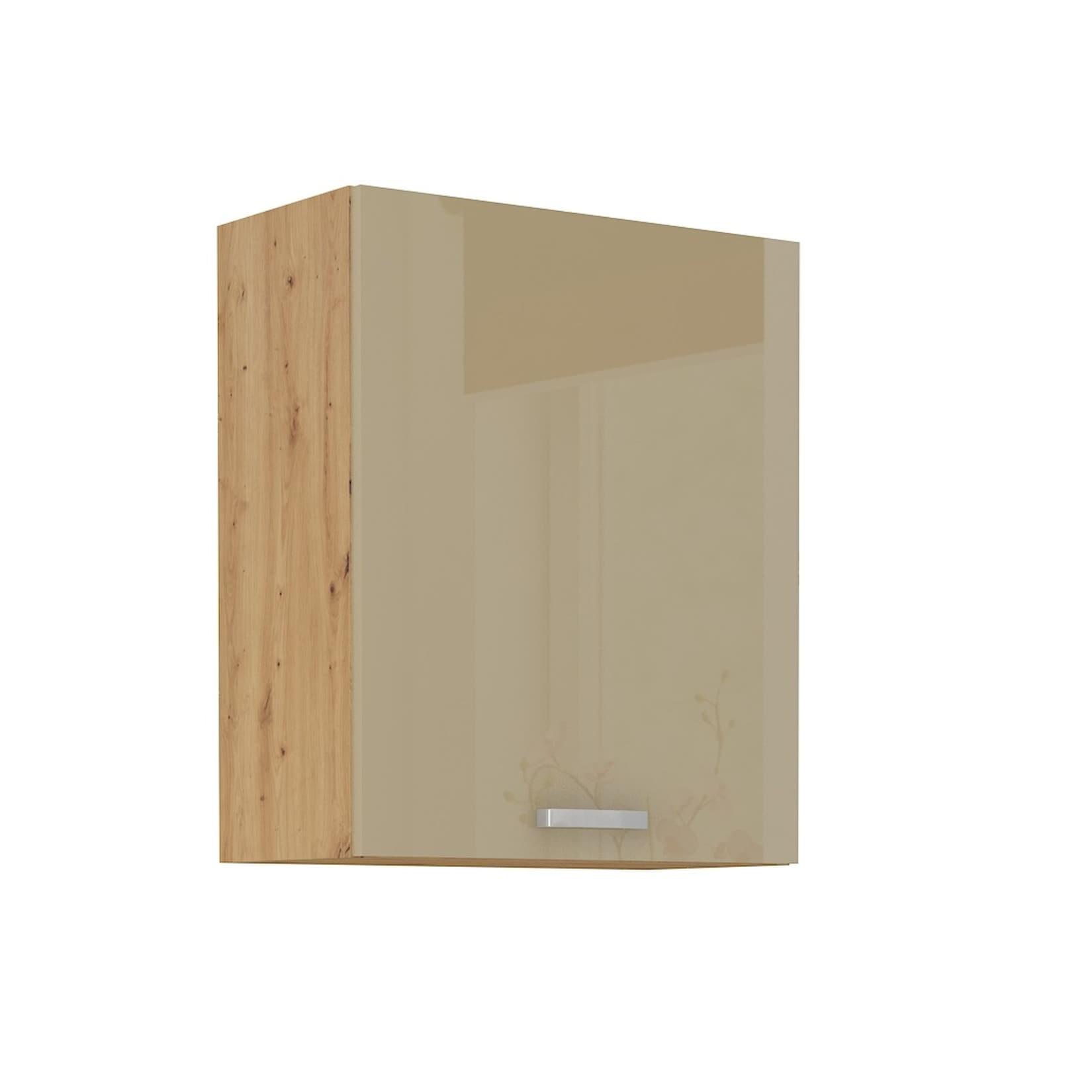 Hängeschrank 60 Eiche Artisan Cappuccino Hochglanz Küchenzeile Küchenblock Küche