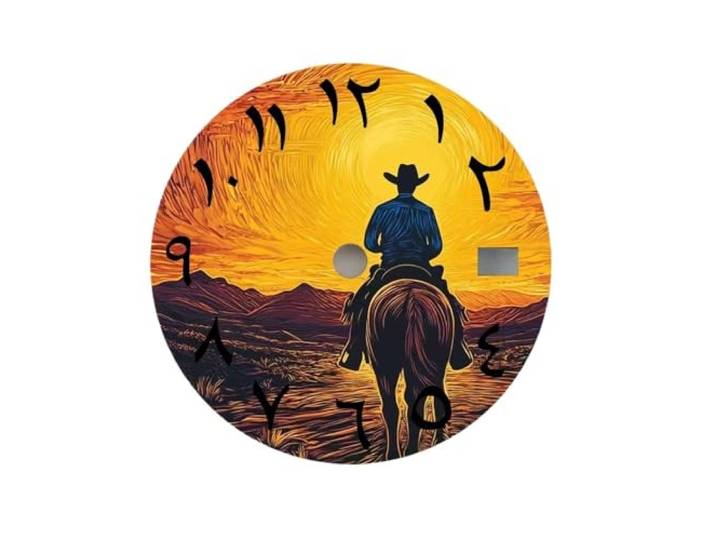 PBNANHGZZ 1 Stück 28,5 mm Zifferblatt NH35 Zifferblatt Sunset Cowboy Zifferblatt mit arabischen Ziffern NH36 Zifferblatt Geeignet for NH35/36 Uhrwerke(NO.1,Single Calendar)