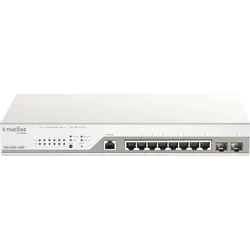 D-Link Switch 8G 2SFP PoE 130w Nucli 8x10/100/1000 2xSFP PoE Nuclias (10 Ports), Netzwerk Switch, Grau