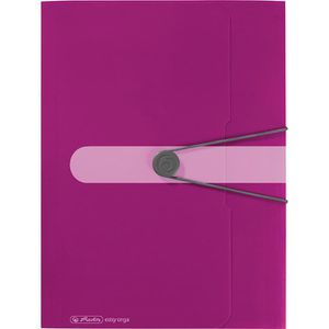 Herlitz Eckspanner 11216538 easy orga to go, A4, Kunststoff, beere, 3 Einschlagklappen