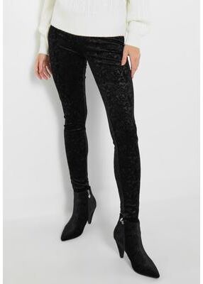 Plus Size Women's Stretch Velvet Legging by Joe Browns in Black Paisley (Size S)