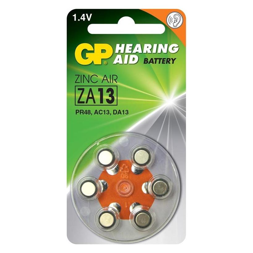 GP Batteries BATTERIES ZINC AIR ZA13 1.45V 6PCE (6 Stk., PR48, 290 mAh) (1044001306)
