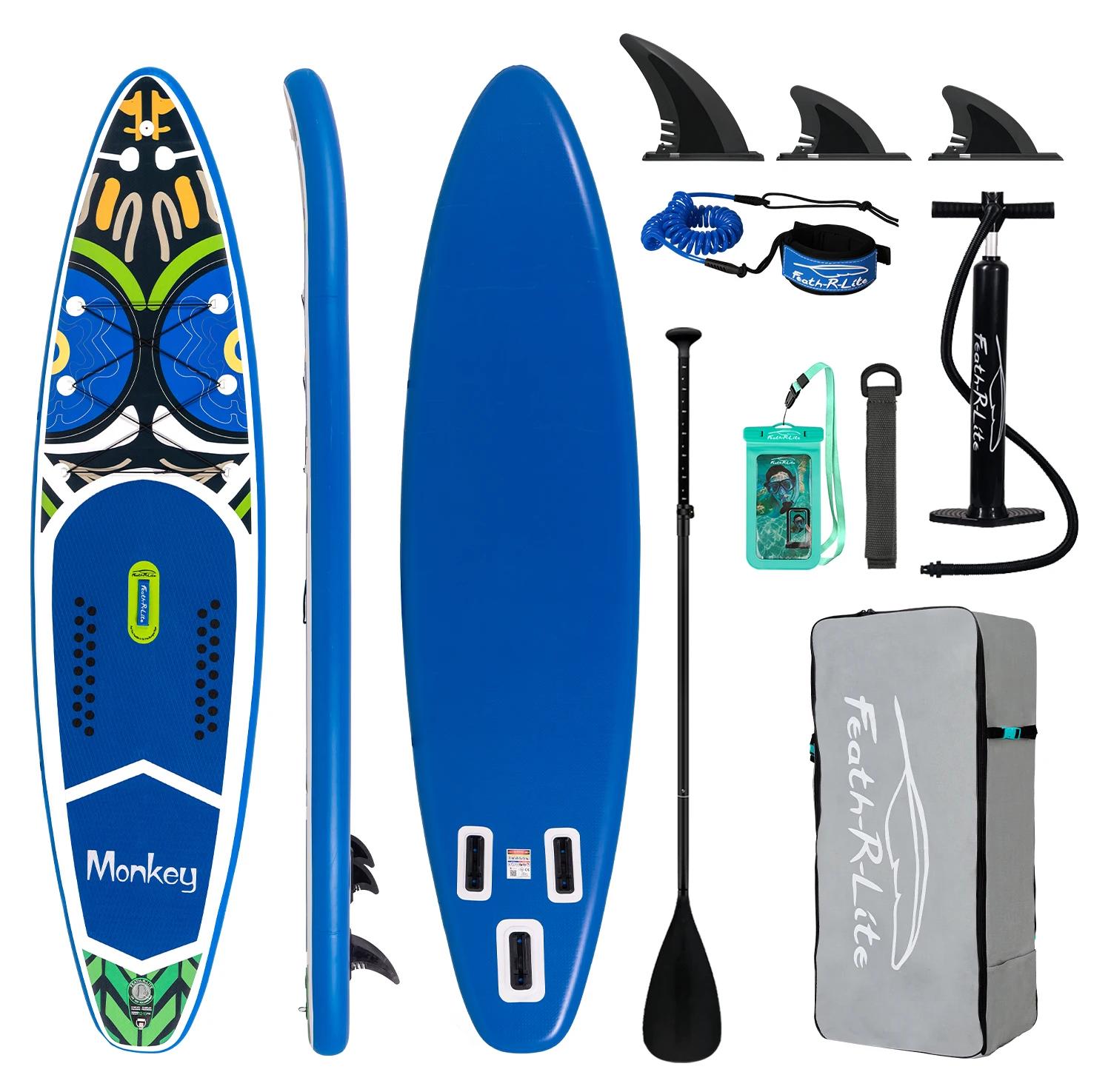Aufblasbares SUP Board - Stand Up Paddle Board Set - 350x84x15 cm - Verstellbares Paddel - Pumpe, Rucksack, Leash, Dry Bag - Für Erwachsene