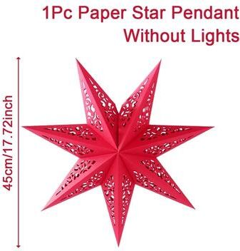 Inspire Select Hollow Star Hanging Pendant Eid Mubarak Ramadan Kareem Paperboard Hanging Decoration For Islamic Party & Christmas 10