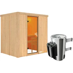 Karibu Sauna Fanja 3,6kW230VOfen-Steuerung Ohne Dachkranz