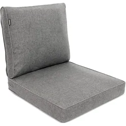 LOUNGEKISSEN Ilano Outdoor Sitz 50x50x8cm mit Rücken 50x40x15cm Hellgrau (2tlg)