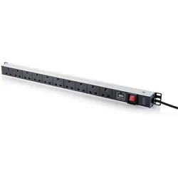 Digitus 1U PDU,geschaltet,m.Überlastschutzabdeckung 10x UK Steckdosen, vertikale Montage, 1,8 m Kabel, USV Zubehör