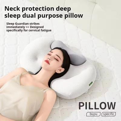 Uplift Essentials Memory Foam Cervical Pillow For Neck Pain Relief Ergonomic Orthopedic Contour Support gray
