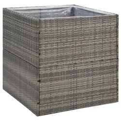 Helloshop26 - Moderner quadratischer Pflanzkübel 80 x 80 x 80 cm optimale Höhe für den Außenbereich geeignet graues Kunstharzgewebe
