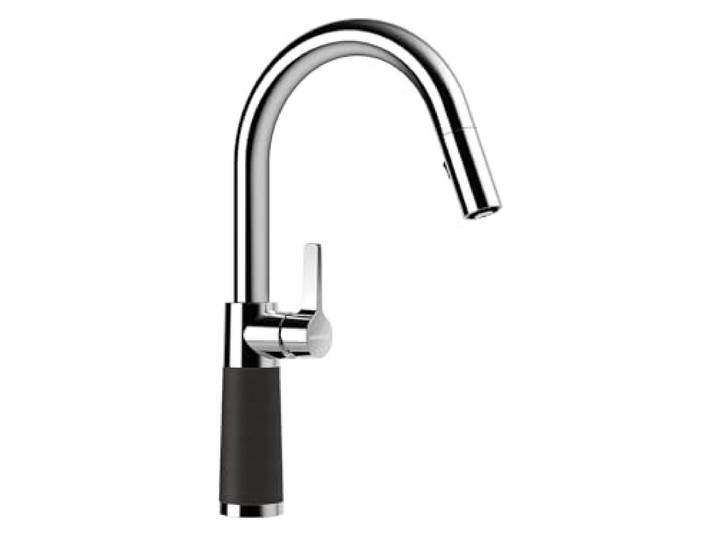 SCHOCK Küchenarmatur SC-520 Onyx – Hochdruck Armatur CRISTALITE mit ausziehbarer Schlauch-Brause und Standard Norm-Anschlüssen