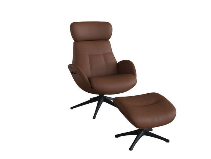 FLEXLUX Relaxsessel Elegant, Funktionssessel, verstellbarer Rücken- und Kopfstütze, Premium Komfort, Rücken- & Kopfteilverstellung, drehbar, Fuß schwarz