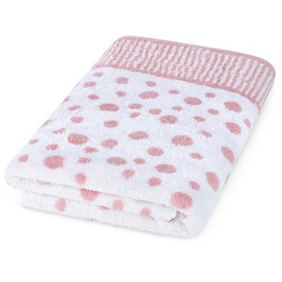 Duschtuch ROSS "Punkte, allover", rosa (altrosa, weiß), B:70cm L:140cm, Frottier, Baumwolle, Handtücher, aus feinster Baumwolle