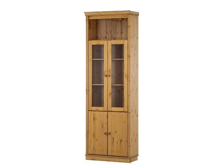 Vitrine massive 74 x 223 x 37cm Marron/Pin