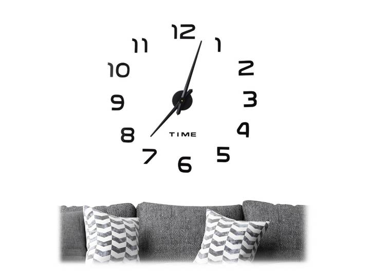 DIY Wanduhr mit 3D-Zahlen Schwarz