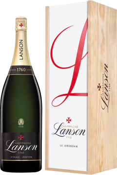 Champagne Lanson Jéroboam - Champagner Lanson - Le Black Création - Holzkiste - 3L