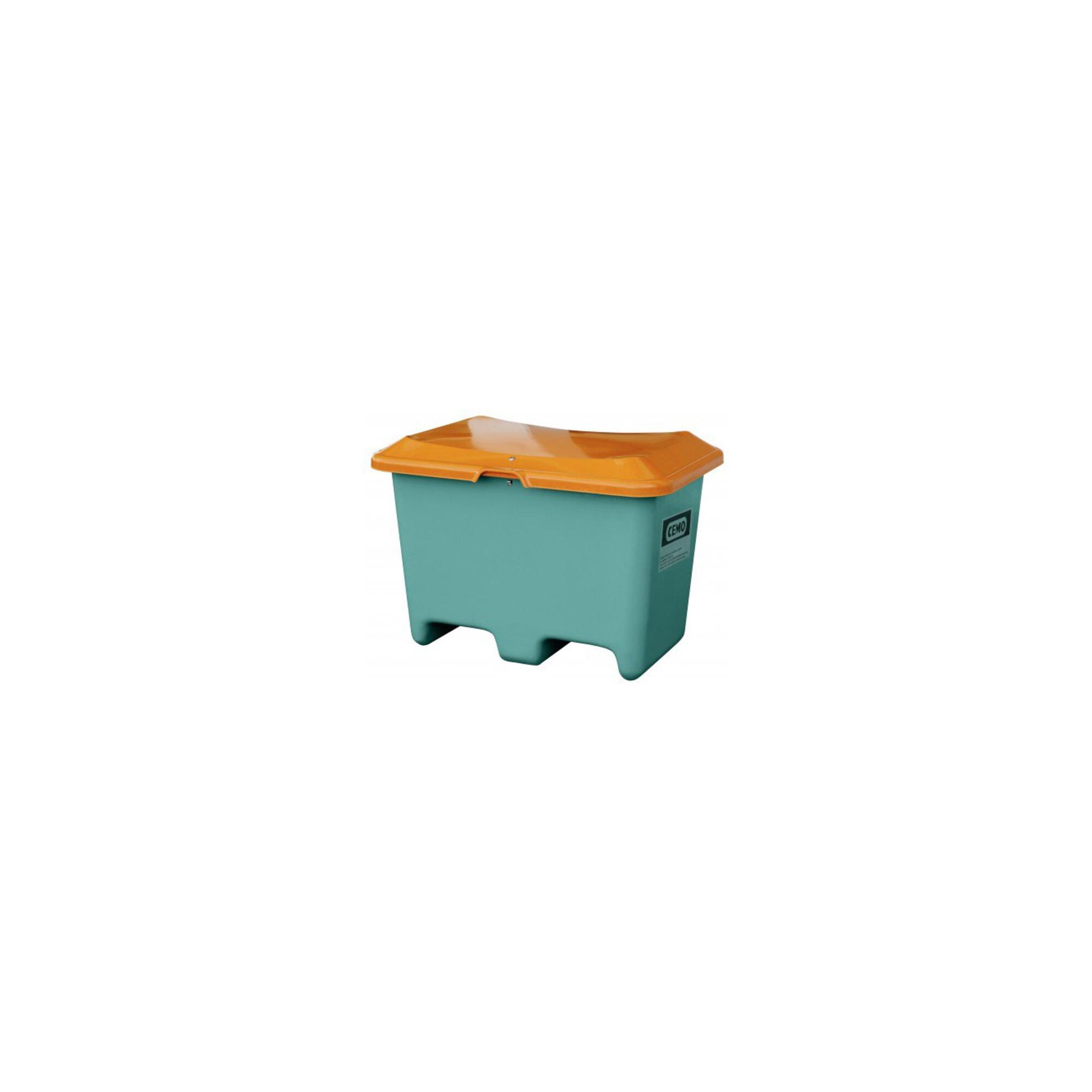 CEMO Streugutbehälter Plus3 400 Liter unterfahrbar ohne Entnahme grün/orange (10580)