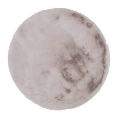 Hochflor-Teppich OCI DIE TEPPICHMARKE "ROCKY SOFT, Fell Haptik", braun (cappuccino), H:35mm Ø:80cm, Polyester, Teppiche, Kunstfell, weich, kuschelig, maschinell gewebt, Kaninchen Haptik