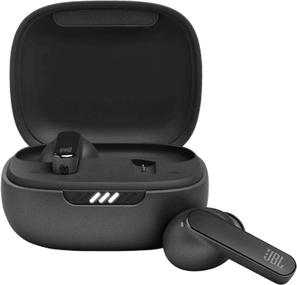 Auriculares True Wireless - JBL Live Pro 2, De botón, BT 5.2, Hasta 40 horas, IPX5, Negro + Estuche de carga