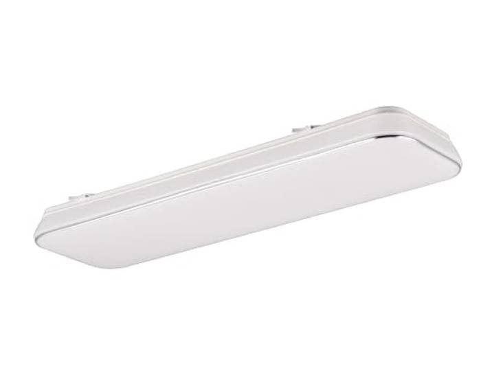 Reality Leuchten LED Deckenleuchte Blanca R64144301, Kunststoff Weiß matt/Chrom, inkl. 28 Watt LED, Switch Dimmer