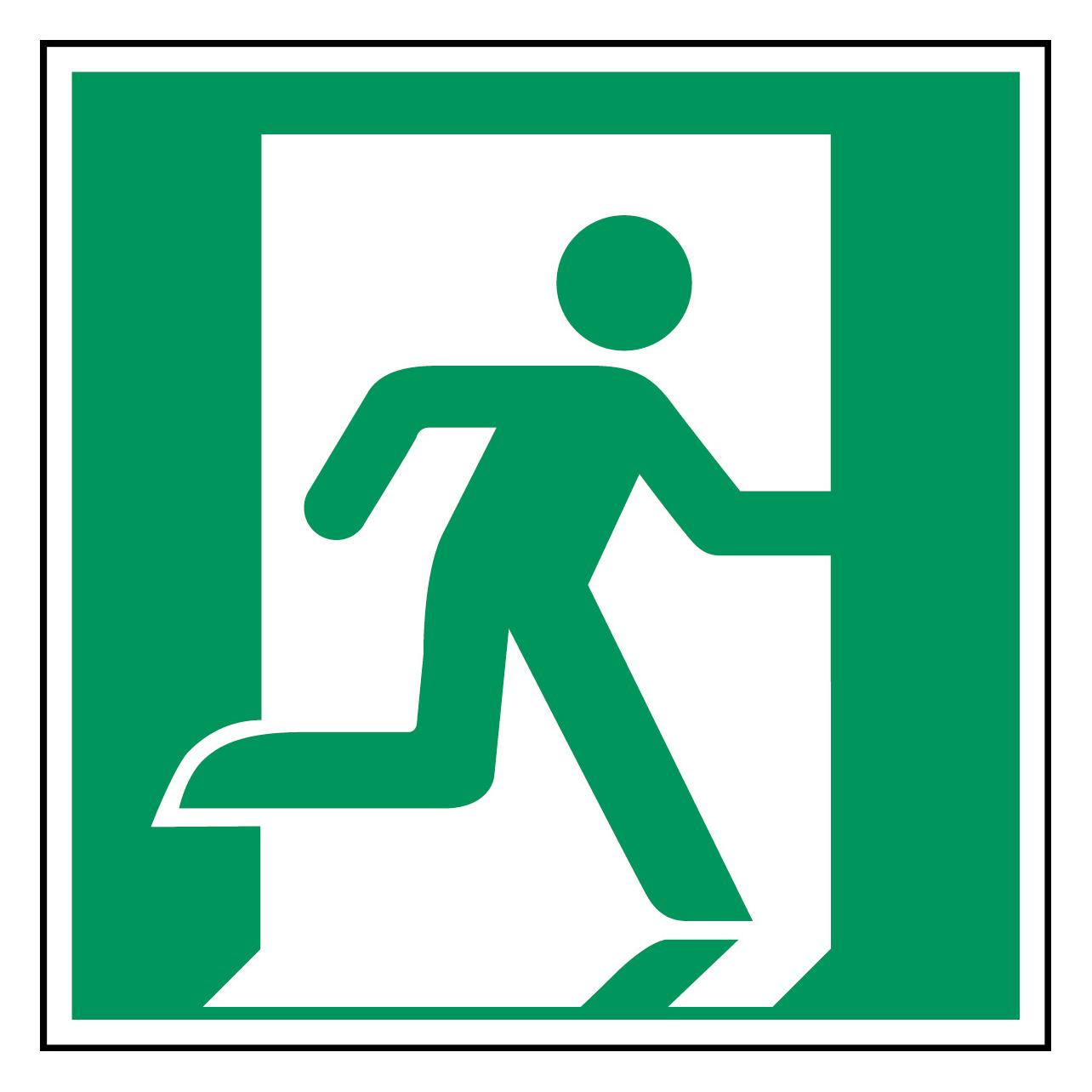 Brady ISO-Sicherheitsschild - Notausgang rechts (PIC E002-200X200-PP-CRD/1)